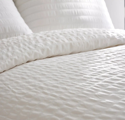 Relaxed Seersucker Duvet Set White