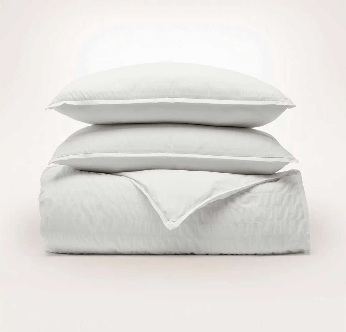 Relaxed Seersucker Duvet Set White