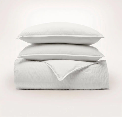 Relaxed Seersucker Duvet Set White
