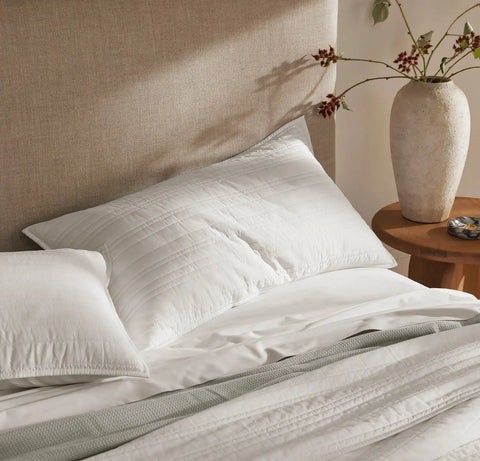 Signature Stripe Quilt Set White