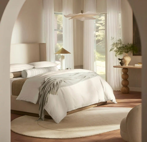 Signature Embellished Duvet Set White/White Ladder Stitch