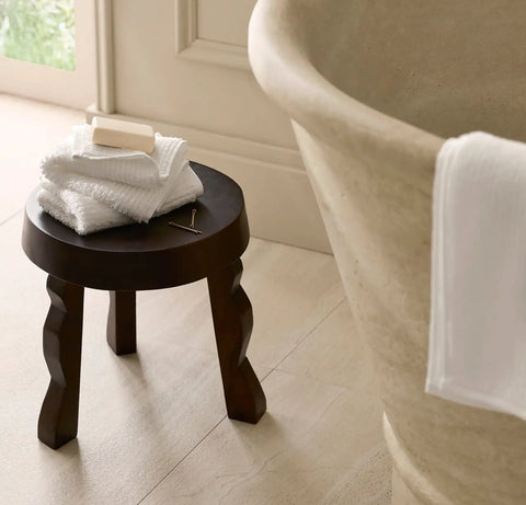 Turkish Ribbed Washcloths (Pair) White