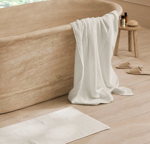 Turkish Waffle Bath Mat White