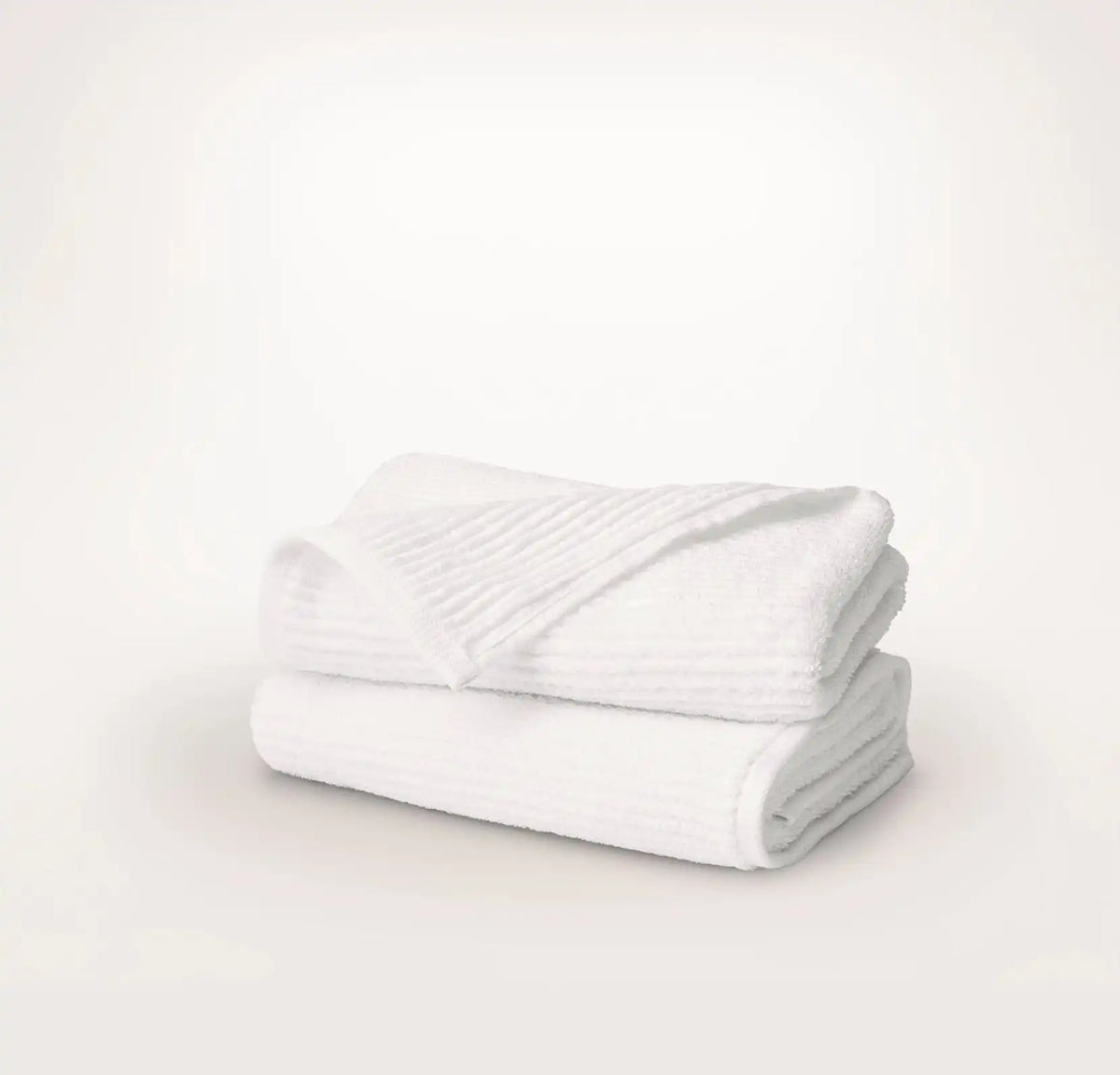 Turkish Ribbed Hand Towels (Pair) White