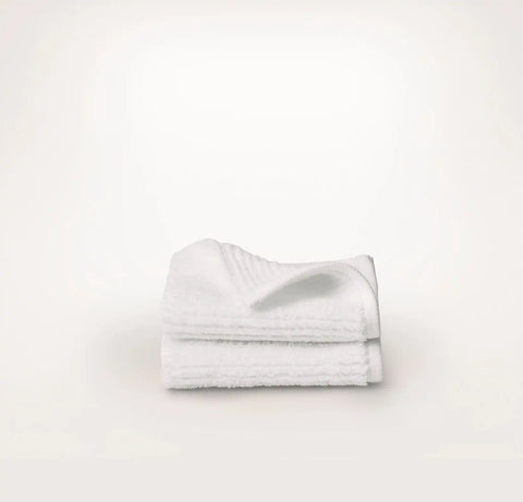 Turkish Ribbed Washcloths (Pair) White
