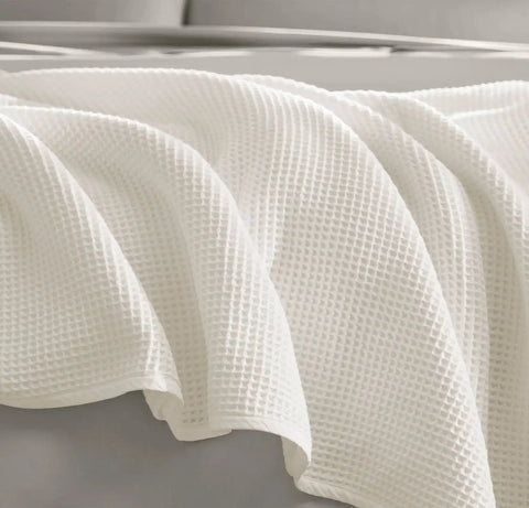 Waffle Bed Blanket White