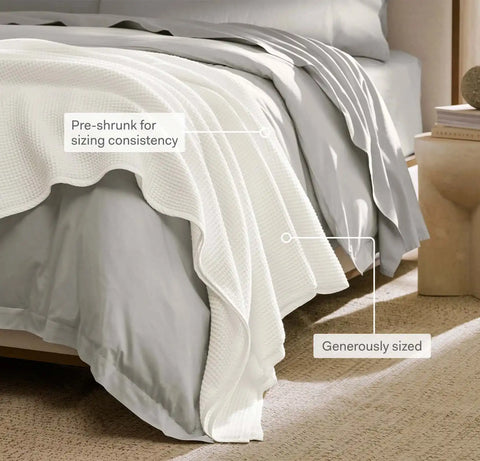 Waffle Bed Blanket Natural