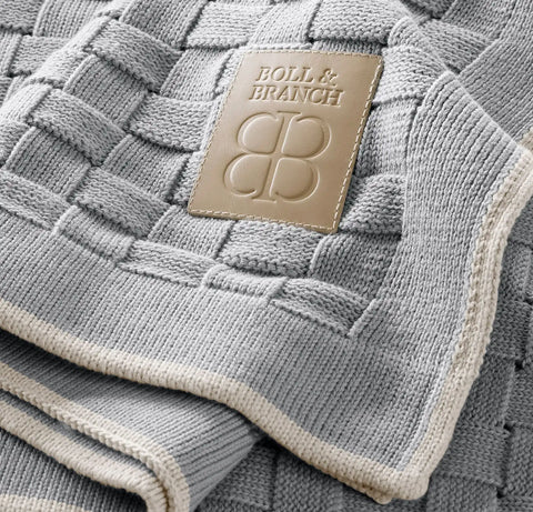 Basketweave Knit Throw Blanket Shore/Sand