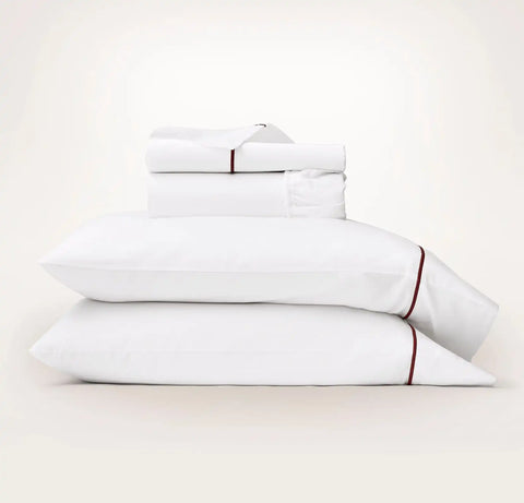 Signature Embellished Sheet Set White/Holly Embroidered