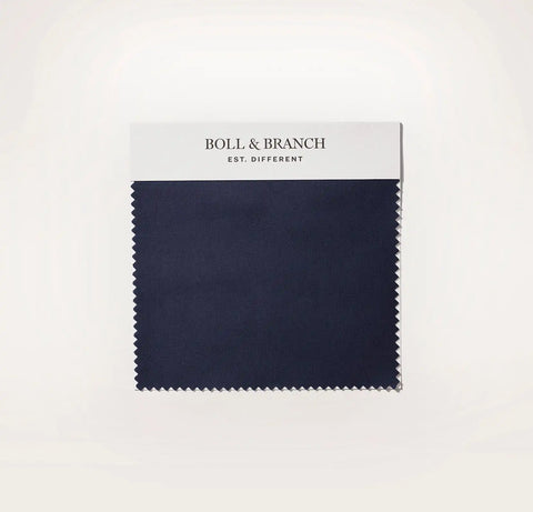Percale Hemmed Fabric Swatch Coastal Navy
