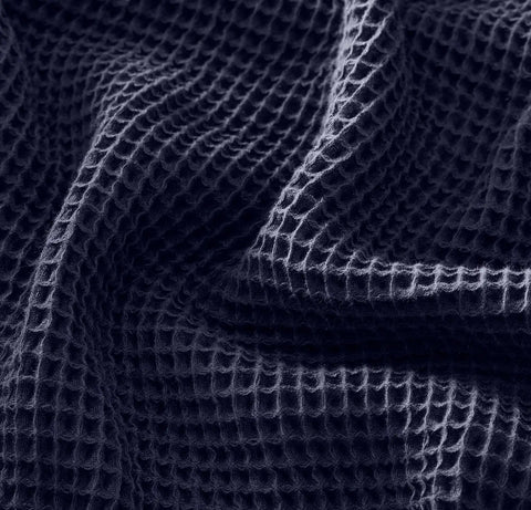 Waffle Bed Blanket Coastal Navy
