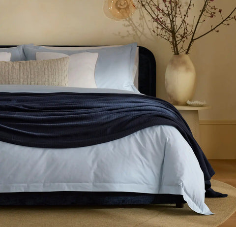 Lightweight Bed Blanket Coastal Navy