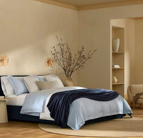 Lightweight Bed Blanket Coastal Navy