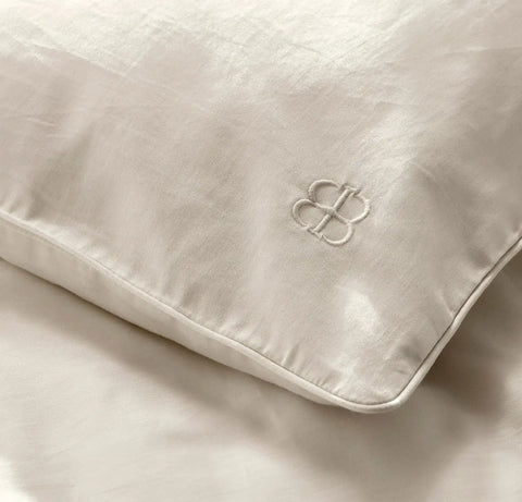 Signature Embellished Duvet Set Cream/Cream Piped Edge