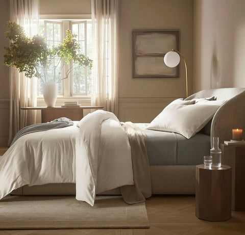Signature Embellished Duvet Set Cream/Cream Piped Edge