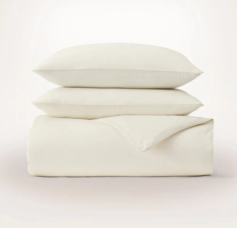 Signature Embellished Duvet Set Cream/Cream Piped Edge
