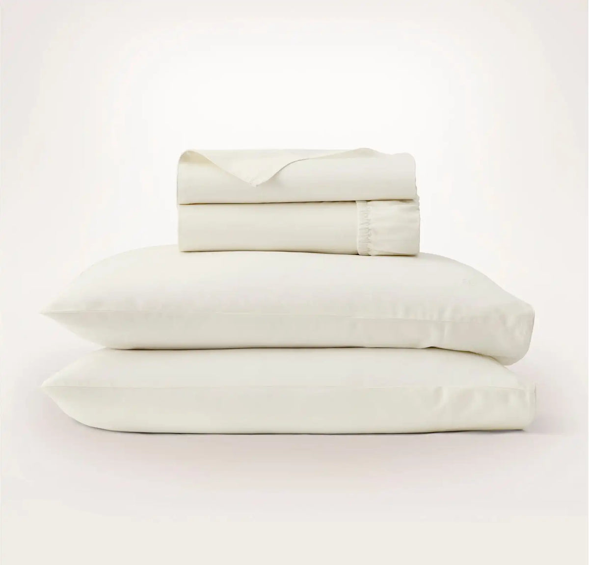 Percale Embellished Sheet Set Cream/Cream Piped Edge