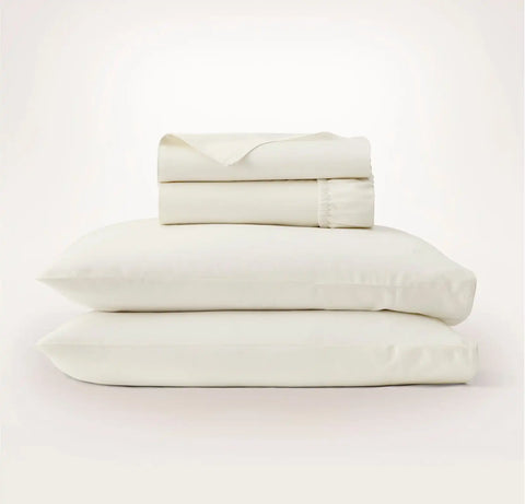 Signature Embellished Sheet Set Cream/Cream Piped Edge