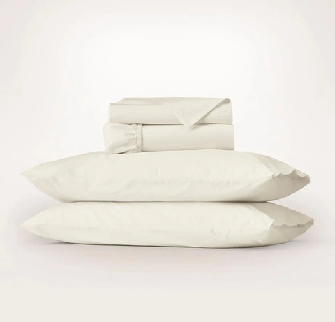 Percale Vintage Washed Sheet Set Vintage Cream