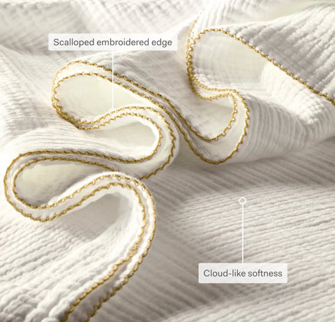 Dream Bed Blanket Pewter/Cream Picot