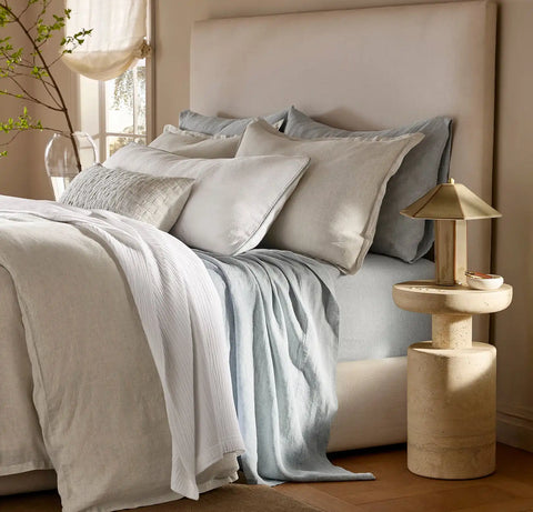 Linen Duvet Set Melange Natural