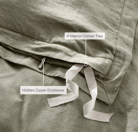 Linen Duvet Set Melange Natural