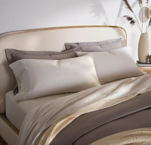 Percale Hemmed Fitted Sheet Mist