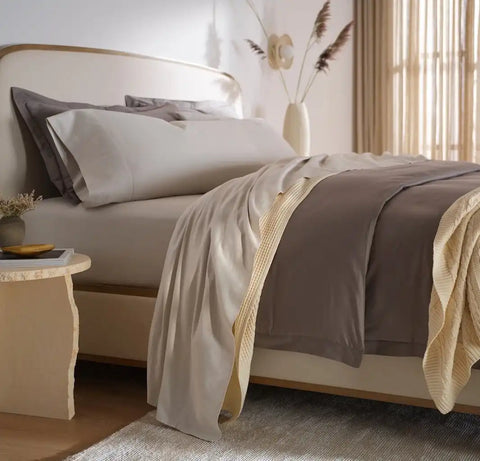 Percale Hemmed Fitted Sheet Mist
