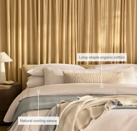 Percale Embellished Duvet Set Coastal Navy/White Sail Stitch