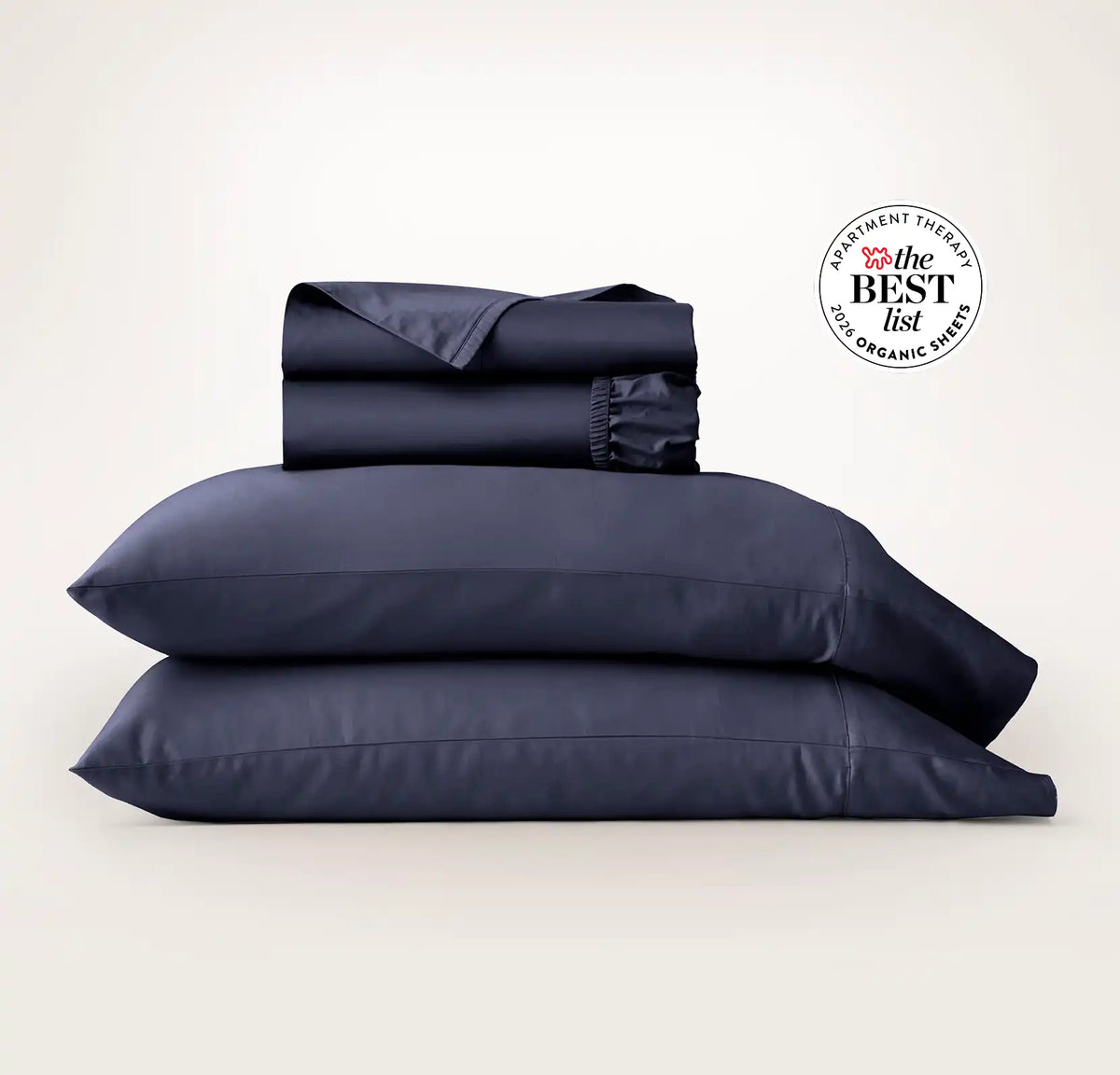 Percale Hemmed Sheet Set Coastal Navy