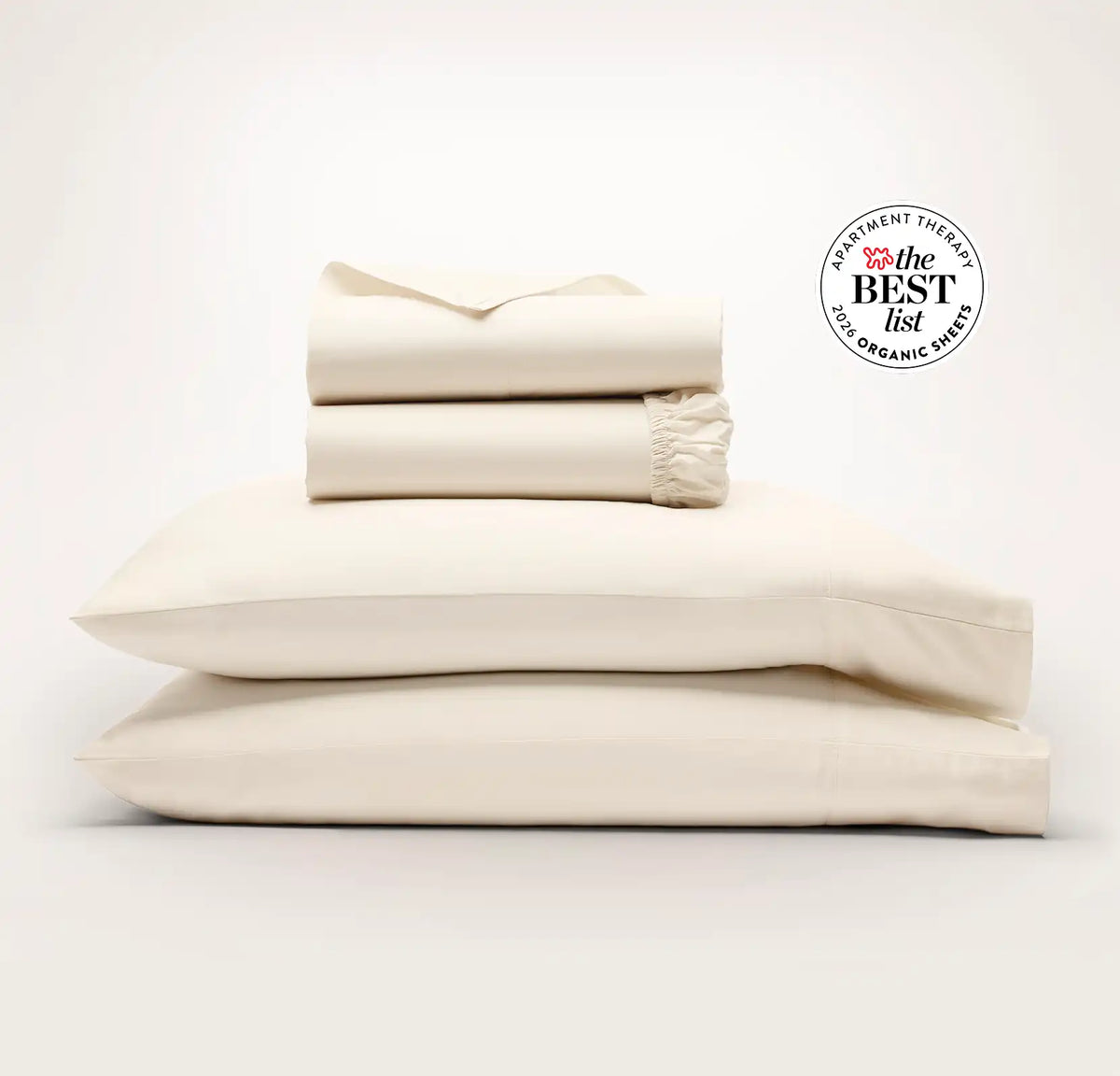 Percale Hemmed Sheet Set Natural