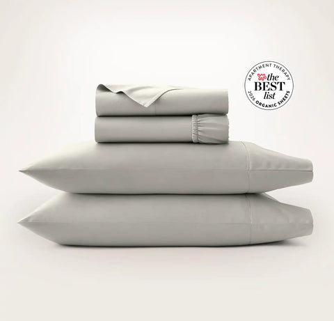 Percale Hemmed Sheet Set Pewter