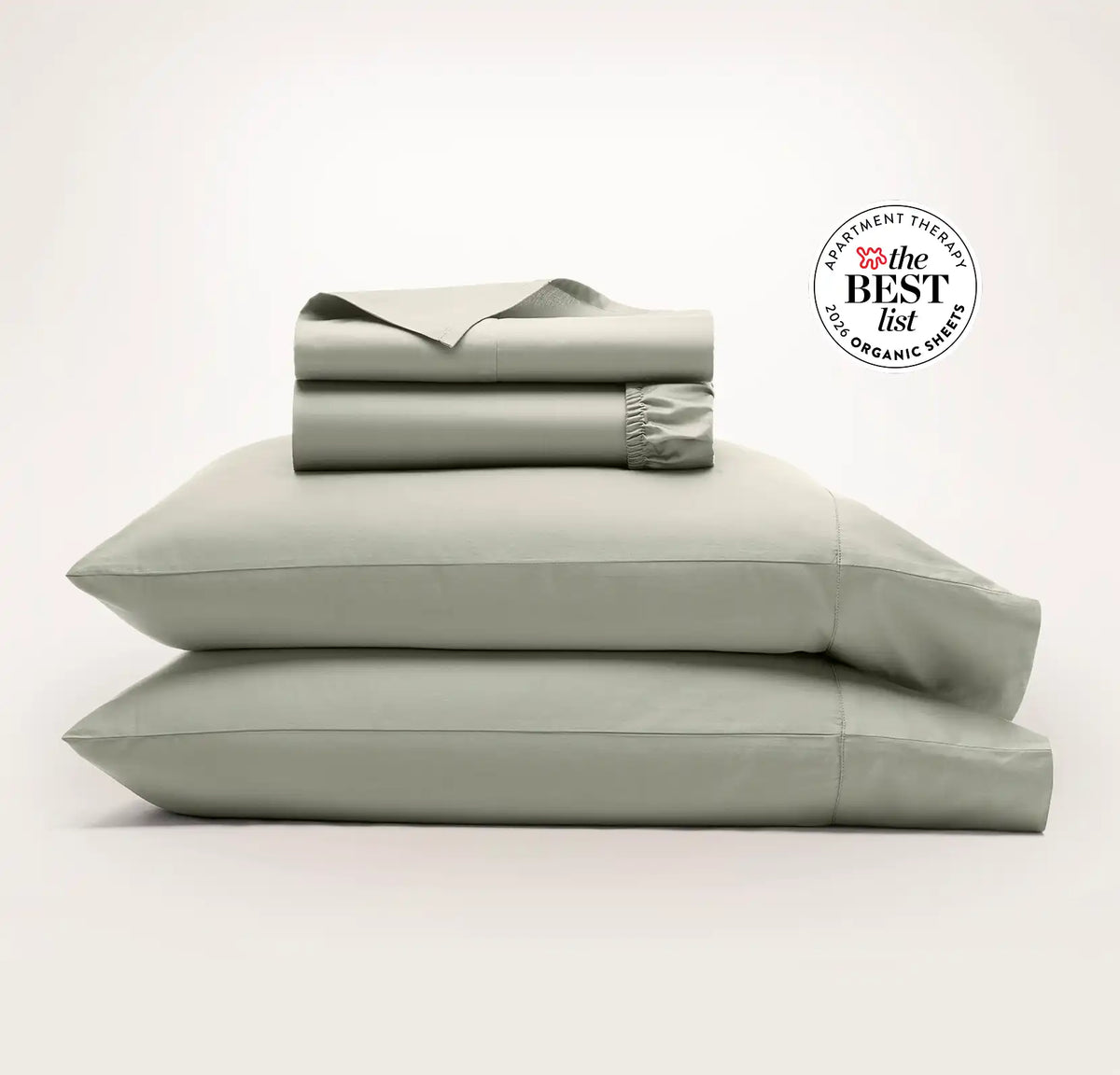 Percale Hemmed Sheet Set Sageleaf