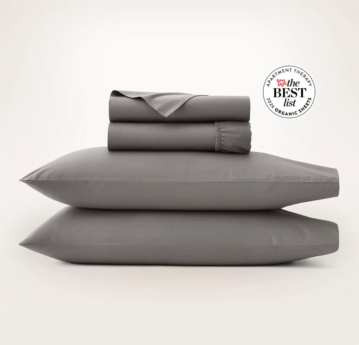 Percale Hemmed Sheet Set Stone