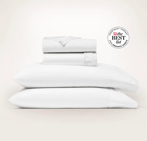 Percale Hemmed Sheet Set White