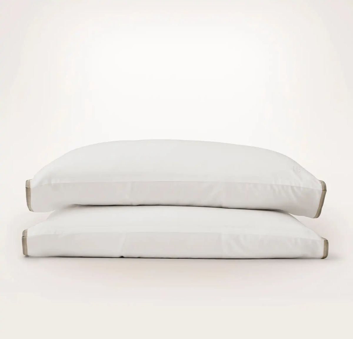 Percale Embellished Pillowcase Set White/Pewter/Oak Trielle