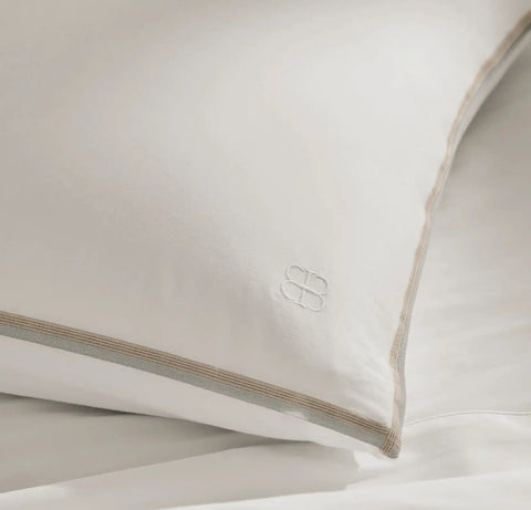 Signature Embellished Duvet Set White/Pewter/Oak Trielle