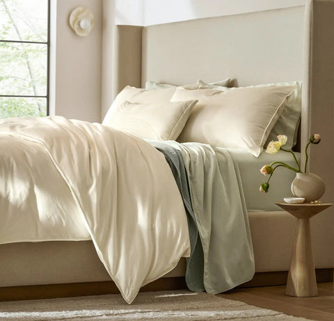 Percale Vintage Washed Duvet Set Vintage Cream