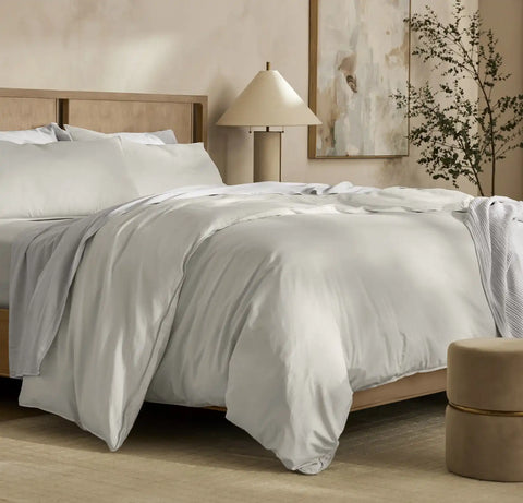 Percale Vintage Washed Duvet Set Vintage Mist