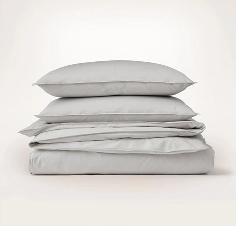 Percale Vintage Washed Duvet Set Vintage Mist