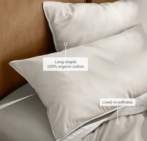 Percale Vintage Washed Duvet Set Vintage Mist