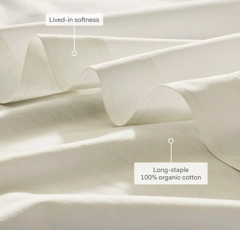 Percale Vintage Washed Sheet Set Vintage White