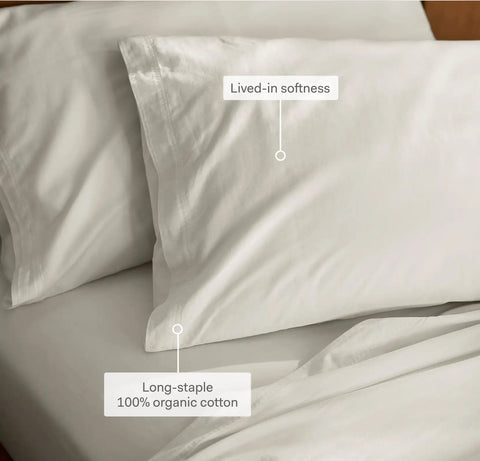Percale Vintage Washed Pillowcase Set Vintage White