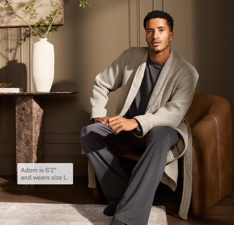 Waffle Robe Pewter/Stone