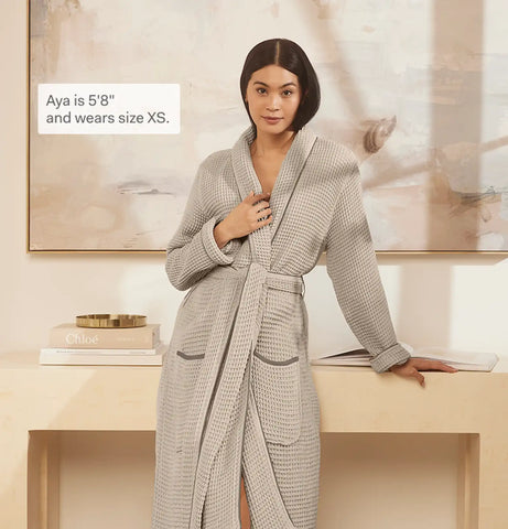 Waffle Robe Pewter/Stone