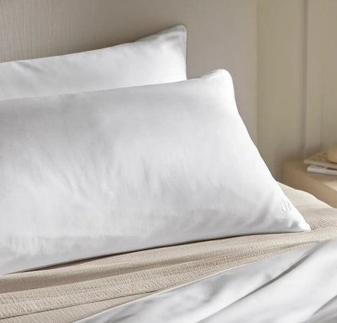 Percale Embellished Duvet Set White/Pewter Piped Edge