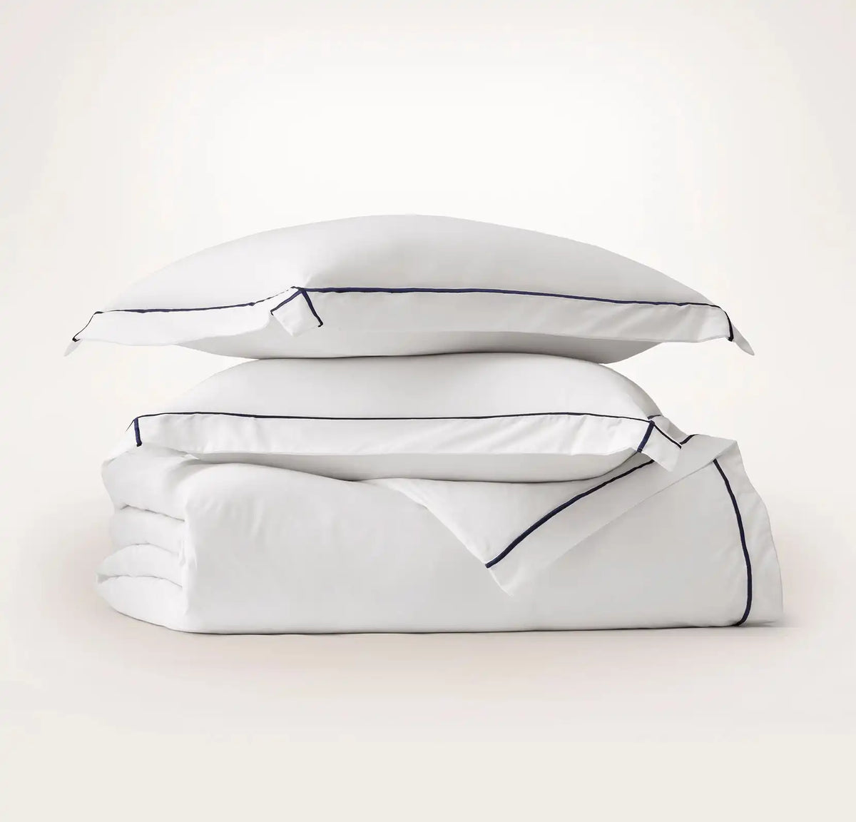 Signature Embellished Duvet Set White/Coastal Navy Embroidered