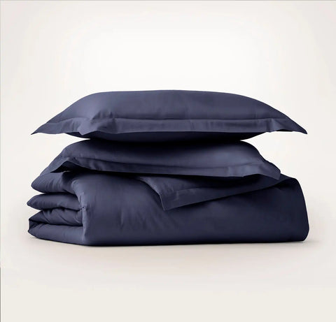 Signature Hemmed Duvet Set Coastal Navy