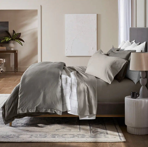 Percale Hemmed Fitted Sheet Pewter
