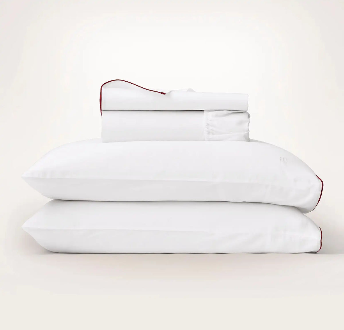 Signature Embellished Sheet Set White/Holly Piped Edge